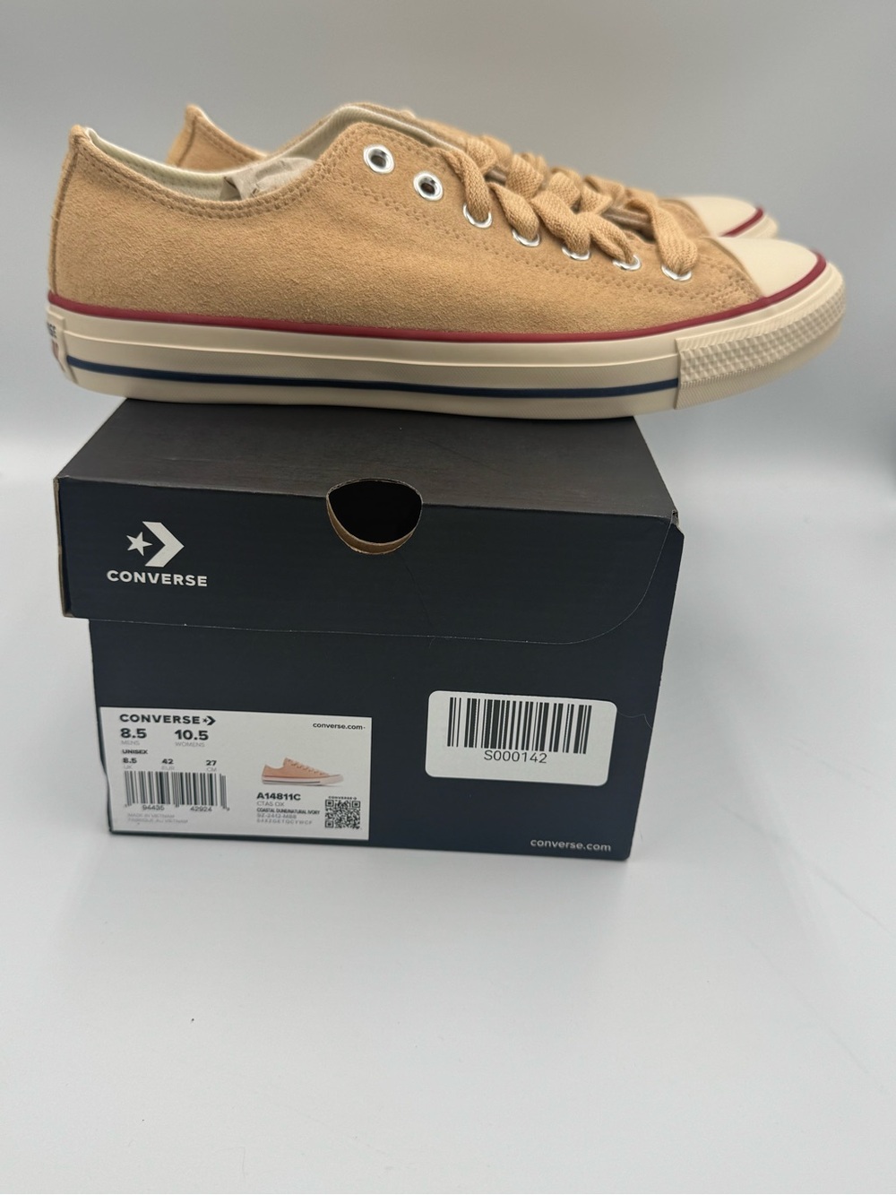 Converse Chuck Taylor All Star Ox Suede A14811C Tan Men’s 8.5 Women’s 10.5 - Picture 2 of 10